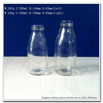 180ml260ml320ml Clear Glass Juice Bottles with Tin Lids